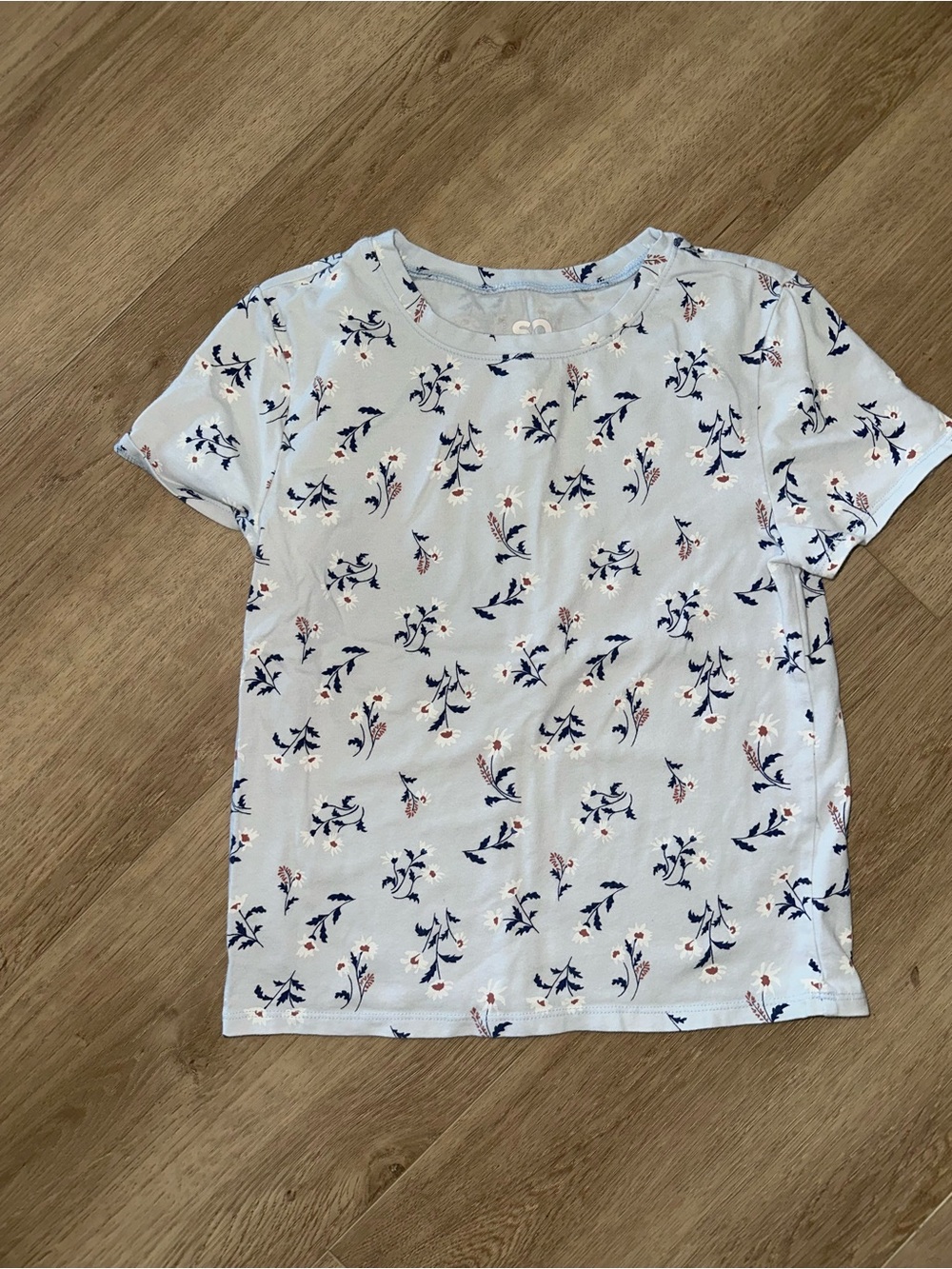 SO Light Blue Floral Short-Sleeve Tee